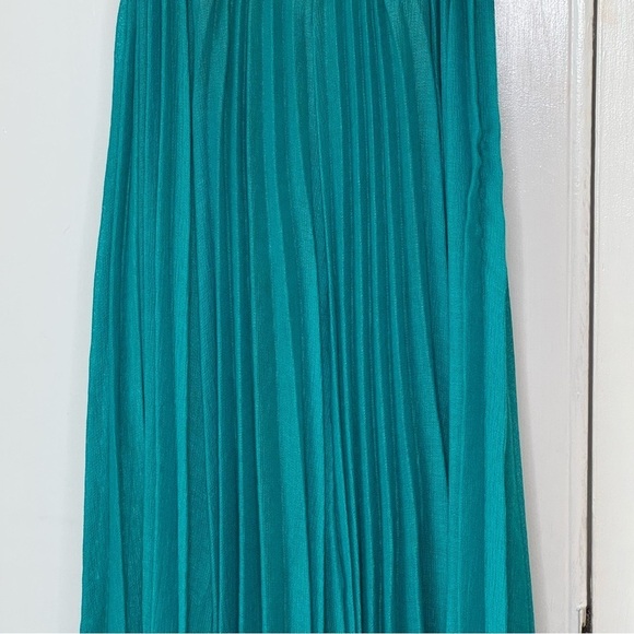 BCBGMAXAZRIA Giselle Pleated Halter Dress sz XXS emerald  jewel green aline BOHO - Picture 5 of 14